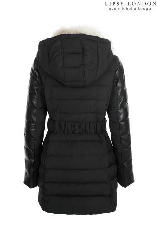 Lipsy Love Michelle Keegan Faux Fur Hood Puffer Coat